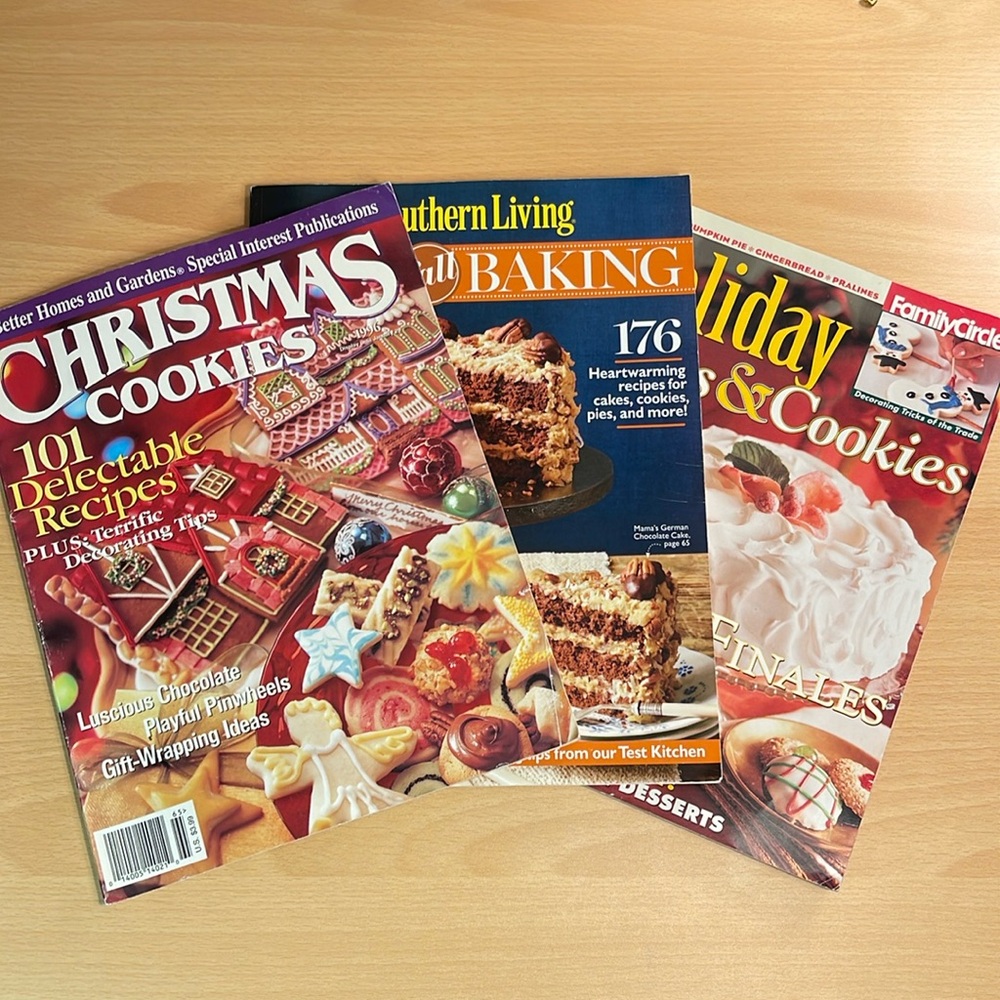 Lot of 3, Holiday Dessert Baking Magazines